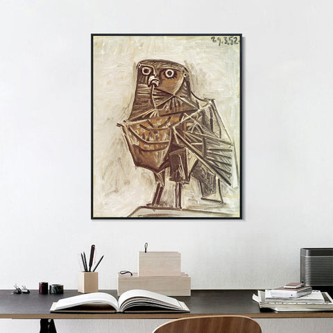 INVIN ART Framed Canvas Giclee Print Art 1951 Le hibou de la mort by Pablo Picasso Wall Art Living Room Home Office Decorations