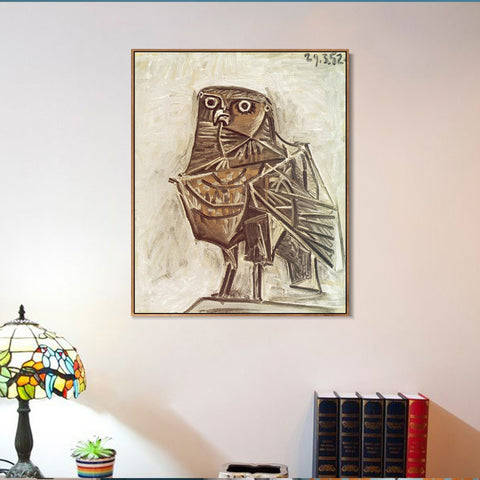 INVIN ART Framed Canvas Giclee Print Art 1951 Le hibou de la mort by Pablo Picasso Wall Art Living Room Home Office Decorations