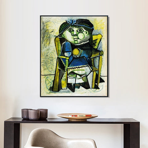 INVIN ART Framed Canvas Giclee Print Art 1951 Paloma _l'orange by Pablo Picasso Wall Art Living Room Home Office Decorations