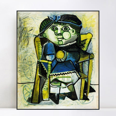 INVIN ART Framed Canvas Giclee Print Art 1951 Paloma _l'orange by Pablo Picasso Wall Art Living Room Home Office Decorations