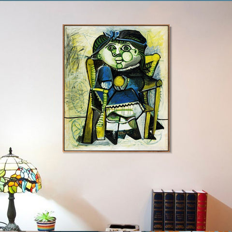 INVIN ART Framed Canvas Giclee Print Art 1951 Paloma _l'orange by Pablo Picasso Wall Art Living Room Home Office Decorations
