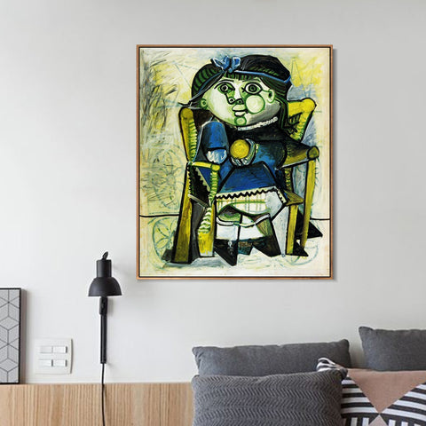 INVIN ART Framed Canvas Giclee Print Art 1951 Paloma _l'orange by Pablo Picasso Wall Art Living Room Home Office Decorations
