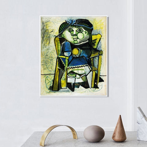 INVIN ART Framed Canvas Giclee Print Art 1951 Paloma _l'orange by Pablo Picasso Wall Art Living Room Home Office Decorations