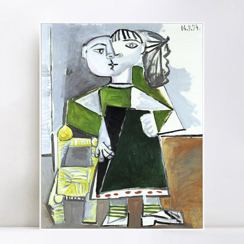 INVIN ART Framed Canvas Giclee Print Art 1954 Paloma debout by Pablo Picasso Wall Art Living Room Home Office Decorations