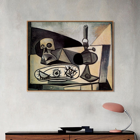 INVIN ART Framed Canvas Giclee Print Art 1946 Cr?ne, oursins et lampe sur une table 1 by Pablo Picasso Wall Art Living Room Home Office Decorations