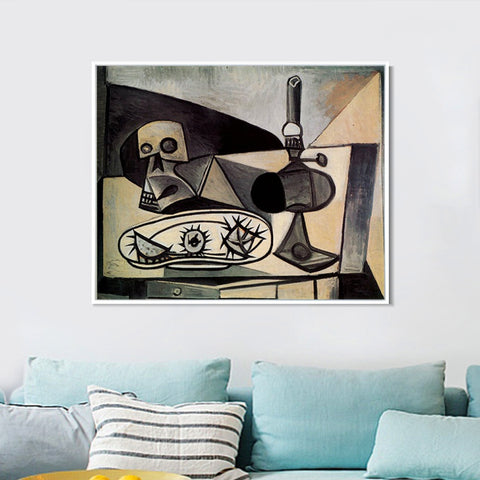 INVIN ART Framed Canvas Giclee Print Art 1946 Cr?ne, oursins et lampe sur une table 1 by Pablo Picasso Wall Art Living Room Home Office Decorations