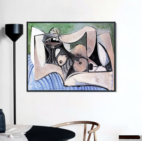 INVIN ART Framed Canvas Giclee Print Art 1960 Femme nue couch??e by Pablo Picasso Wall Art Living Room Home Office Decorations
