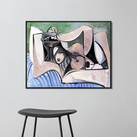 INVIN ART Framed Canvas Giclee Print Art 1960 Femme nue couch??e by Pablo Picasso Wall Art Living Room Home Office Decorations