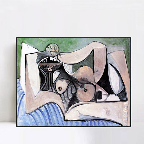 INVIN ART Framed Canvas Giclee Print Art 1960 Femme nue couch??e by Pablo Picasso Wall Art Living Room Home Office Decorations