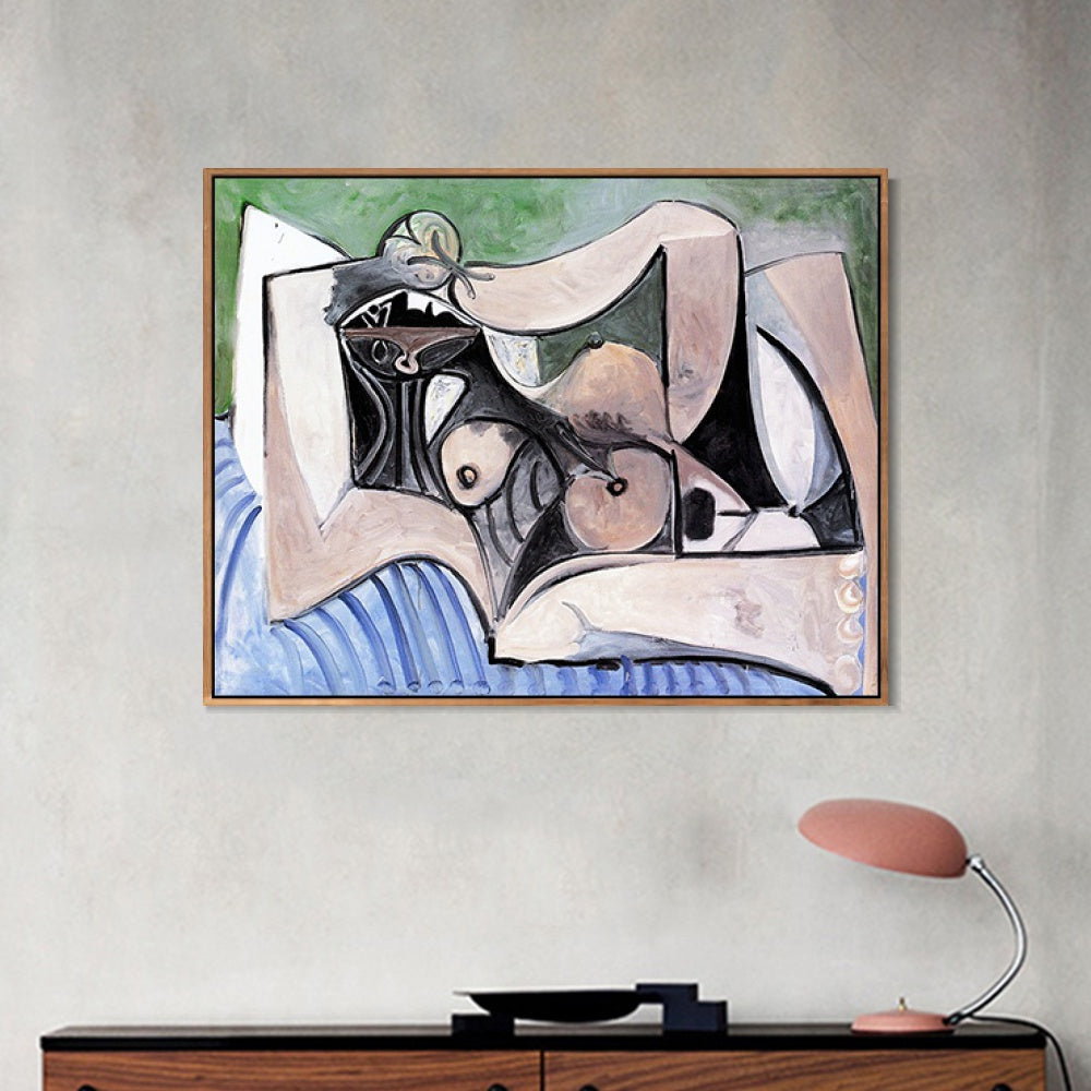 INVIN ART Framed Canvas Giclee Print Art 1960 Femme nue couch??e by Pablo Picasso Wall Art Living Room Home Office Decorations