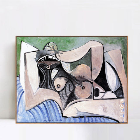INVIN ART Framed Canvas Giclee Print Art 1960 Femme nue couch??e by Pablo Picasso Wall Art Living Room Home Office Decorations