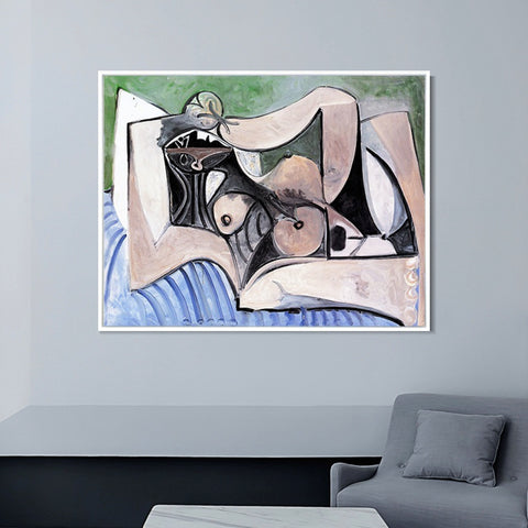 INVIN ART Framed Canvas Giclee Print Art 1960 Femme nue couch??e by Pablo Picasso Wall Art Living Room Home Office Decorations