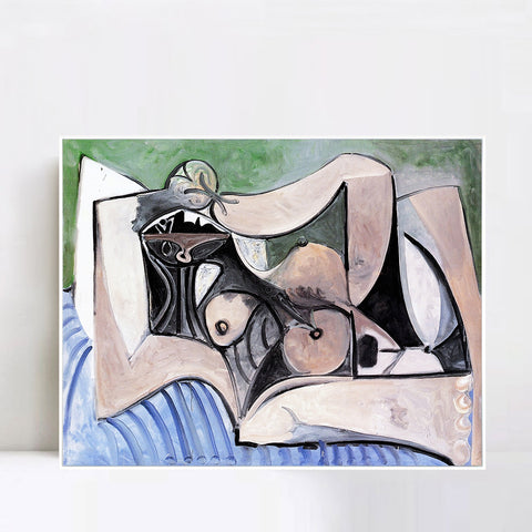 INVIN ART Framed Canvas Giclee Print Art 1960 Femme nue couch??e by Pablo Picasso Wall Art Living Room Home Office Decorations
