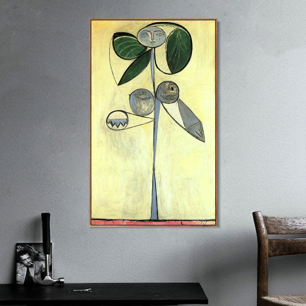 INVIN ART Framed Canvas Giclee Print Art 1946 La femme-fleur (Francoise Gilot) 1 by Pablo Picasso Wall Art