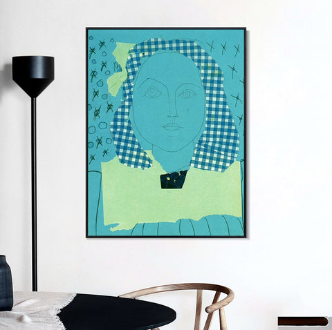 INVIN ART Framed Canvas Giclee Print Art 1946 Portrait de Francoise 2 by Pablo Picasso Wall Art Living Room Home Office Decorations