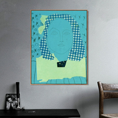 INVIN ART Framed Canvas Giclee Print Art 1946 Portrait de Francoise 2 by Pablo Picasso Wall Art Living Room Home Office Decorations