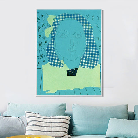 INVIN ART Framed Canvas Giclee Print Art 1946 Portrait de Francoise 2 by Pablo Picasso Wall Art Living Room Home Office Decorations