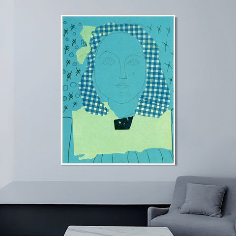 INVIN ART Framed Canvas Giclee Print Art 1946 Portrait de Francoise 2 by Pablo Picasso Wall Art Living Room Home Office Decorations