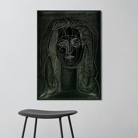 INVIN ART Framed Canvas Giclee Print Art 1946 Portrait de Francoise au long cou I by Pablo Picasso Wall Art Living Room Home Office Decorations