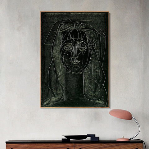 INVIN ART Framed Canvas Giclee Print Art 1946 Portrait de Francoise au long cou I by Pablo Picasso Wall Art Living Room Home Office Decorations