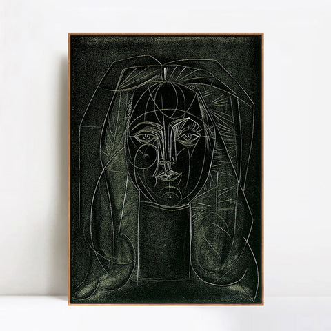 INVIN ART Framed Canvas Giclee Print Art 1946 Portrait de Francoise au long cou I by Pablo Picasso Wall Art Living Room Home Office Decorations