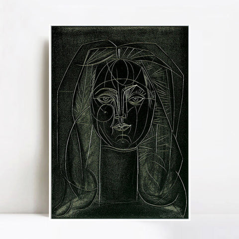 INVIN ART Framed Canvas Giclee Print Art 1946 Portrait de Francoise au long cou I by Pablo Picasso Wall Art Living Room Home Office Decorations