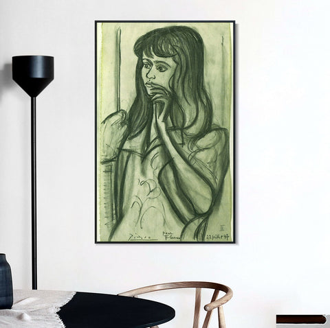 INVIN ART Framed Canvas Giclee Print Art 1947 Portrait de Florence Loeb by Pablo Picasso Wall Art Living Room Home Office Decorations