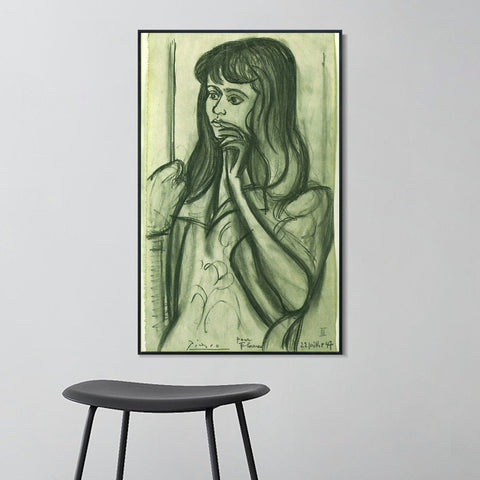 INVIN ART Framed Canvas Giclee Print Art 1947 Portrait de Florence Loeb by Pablo Picasso Wall Art Living Room Home Office Decorations