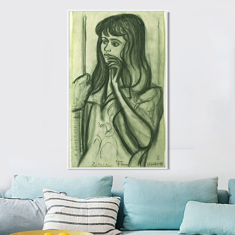 INVIN ART Framed Canvas Giclee Print Art 1947 Portrait de Florence Loeb by Pablo Picasso Wall Art Living Room Home Office Decorations