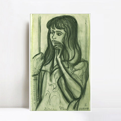 INVIN ART Framed Canvas Giclee Print Art 1947 Portrait de Florence Loeb by Pablo Picasso Wall Art Living Room Home Office Decorations