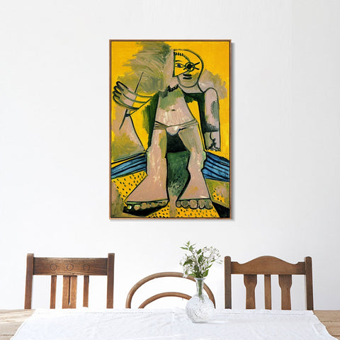 INVIN ART Framed Canvas Giclee Print Art 1971 Baigneur debout by Pablo Picasso Wall Art Living Room Home Office Decorations
