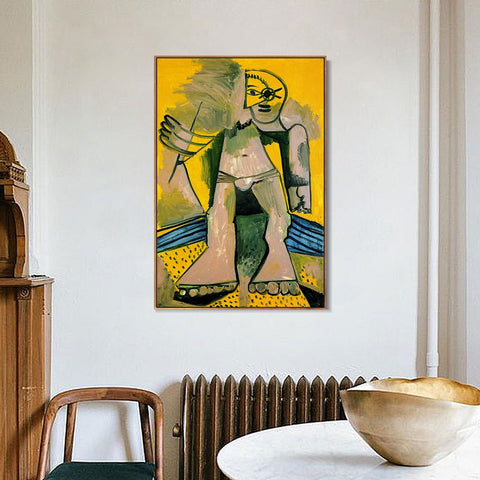 INVIN ART Framed Canvas Giclee Print Art 1971 Baigneur debout by Pablo Picasso Wall Art Living Room Home Office Decorations