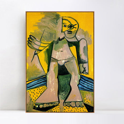 INVIN ART Framed Canvas Giclee Print Art 1971 Baigneur debout by Pablo Picasso Wall Art Living Room Home Office Decorations