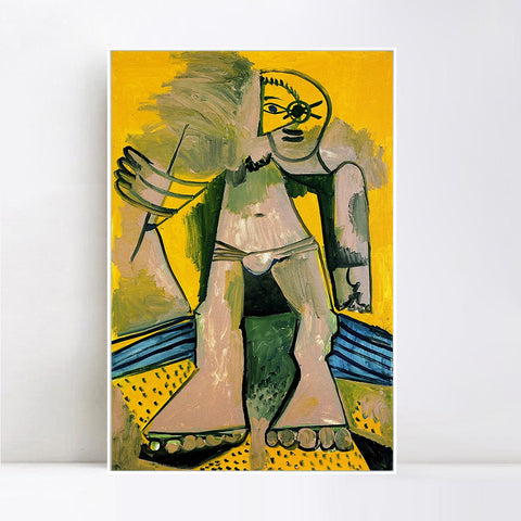 INVIN ART Framed Canvas Giclee Print Art 1971 Baigneur debout by Pablo Picasso Wall Art Living Room Home Office Decorations