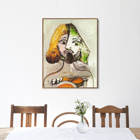 INVIN ART Framed Canvas Giclee Print Art 1971 Buste d'homme by Pablo Picasso Wall Art Living Room Home Office Decorations