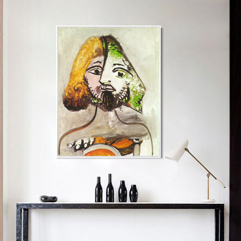 INVIN ART Framed Canvas Giclee Print Art 1971 Buste d'homme by Pablo Picasso Wall Art Living Room Home Office Decorations