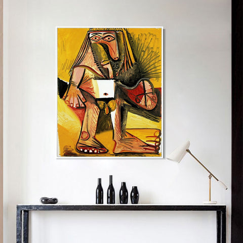 INVIN ART Framed Canvas Giclee Print Art 1971 Homme nu debout by Pablo Picasso Wall Art Living Room Home Office Decorations