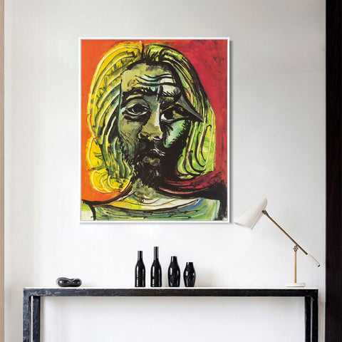 INVIN ART Framed Canvas Giclee Print Art 1971 Tete d'homme 7 by Pablo Picasso Wall Art Living Room Home Office Decorations