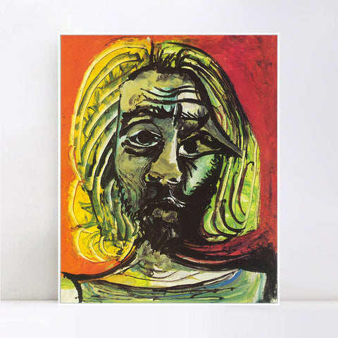 INVIN ART Framed Canvas Giclee Print Art 1971 Tete d'homme 7 by Pablo Picasso Wall Art Living Room Home Office Decorations