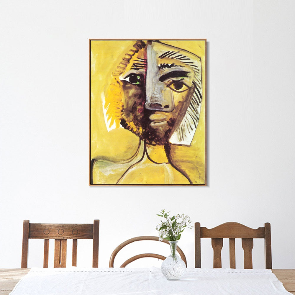 INVIN ART Framed Canvas Giclee Print Art 1971 Tete d'homme 8 by Pablo Picasso Wall Art Living Room Home Office Decorations