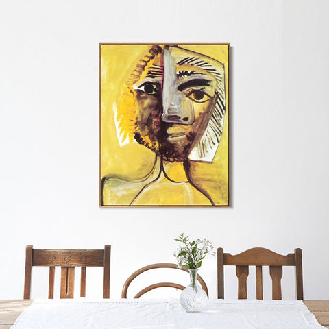 INVIN ART Framed Canvas Giclee Print Art 1971 Tete d'homme 8 by Pablo Picasso Wall Art Living Room Home Office Decorations