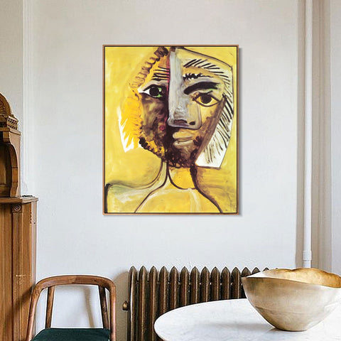INVIN ART Framed Canvas Giclee Print Art 1971 Tete d'homme 8 by Pablo Picasso Wall Art Living Room Home Office Decorations