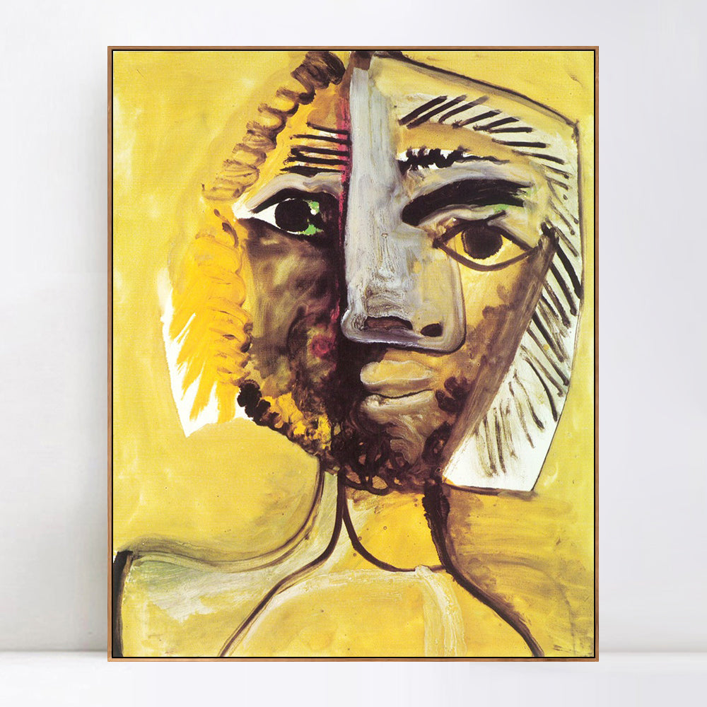 INVIN ART Framed Canvas Giclee Print Art 1971 Tete d'homme 8 by Pablo Picasso Wall Art Living Room Home Office Decorations