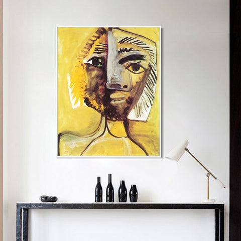 INVIN ART Framed Canvas Giclee Print Art 1971 Tete d'homme 8 by Pablo Picasso Wall Art Living Room Home Office Decorations