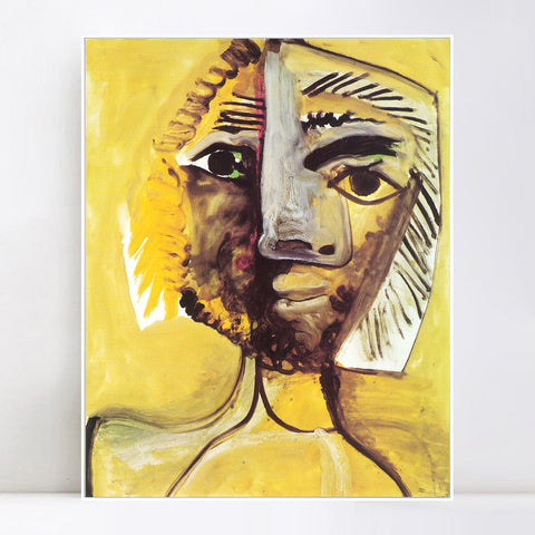INVIN ART Framed Canvas Giclee Print Art 1971 Tete d'homme 8 by Pablo Picasso Wall Art Living Room Home Office Decorations