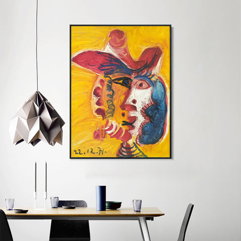 INVIN ART Framed Canvas Giclee Print Art 1971 Tete d'homme 93 by Pablo Picasso Wall Art Living Room Home Office Decorations