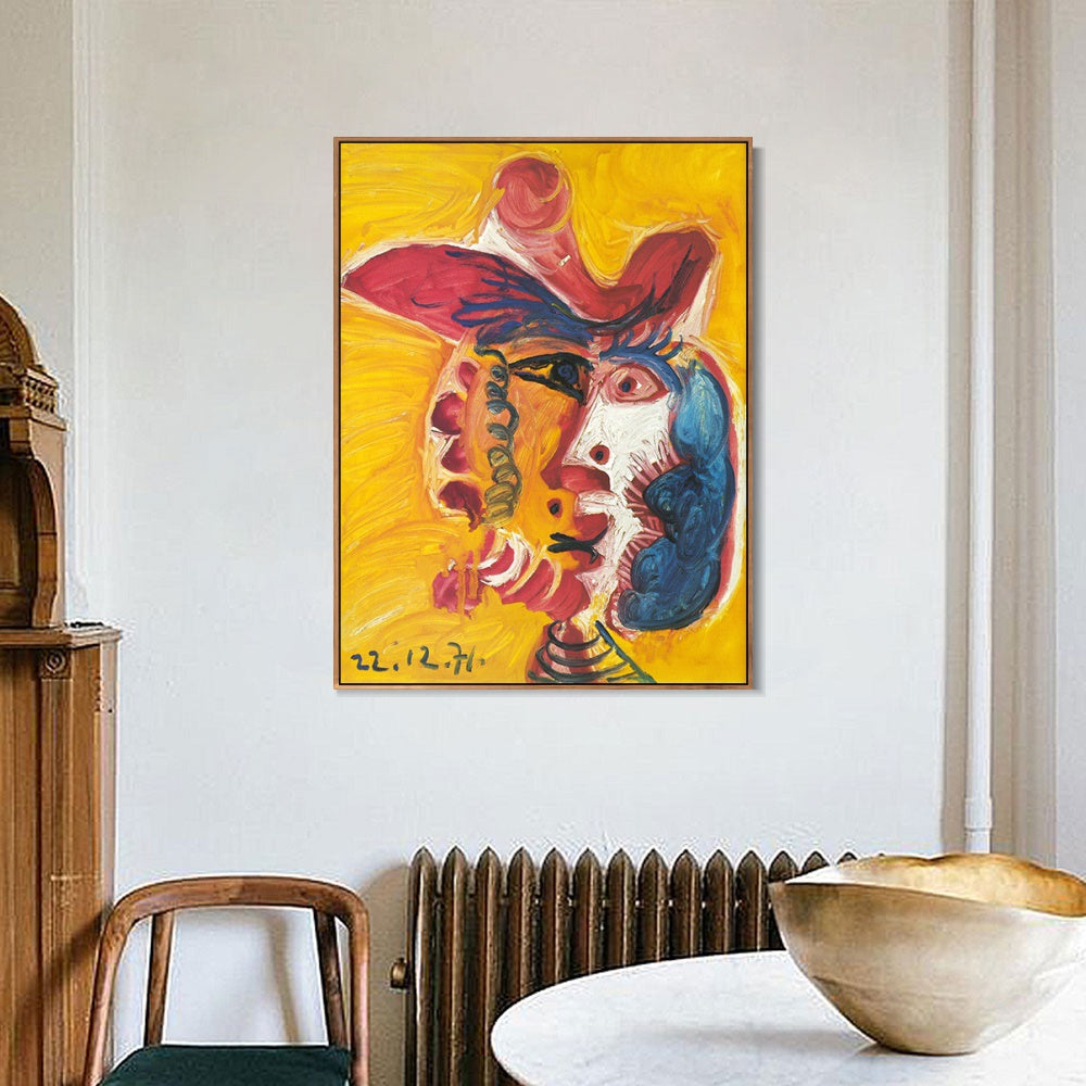 INVIN ART Framed Canvas Giclee Print Art 1971 Tete d'homme 93 by Pablo Picasso Wall Art Living Room Home Office Decorations