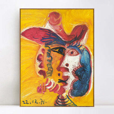 INVIN ART Framed Canvas Giclee Print Art 1971 Tete d'homme 93 by Pablo Picasso Wall Art Living Room Home Office Decorations