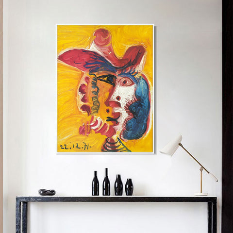 INVIN ART Framed Canvas Giclee Print Art 1971 Tete d'homme 93 by Pablo Picasso Wall Art Living Room Home Office Decorations