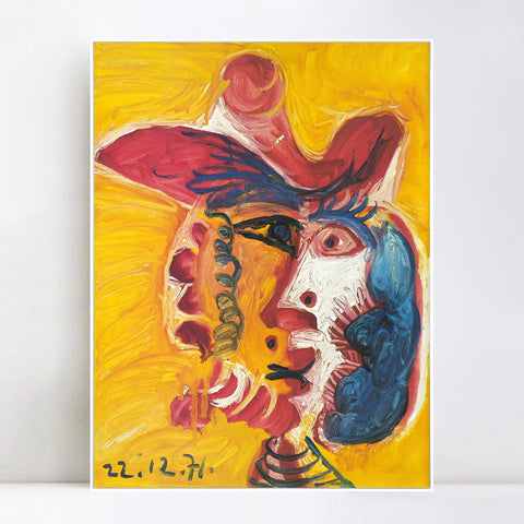 INVIN ART Framed Canvas Giclee Print Art 1971 Tete d'homme 93 by Pablo Picasso Wall Art Living Room Home Office Decorations